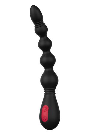 Черный вибромассажер для анальной стимуляции Anal Flexi Beads - 22 см.